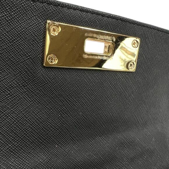 Michael Kors Callie Carryall Accordian Wallet Crossgrain Leather Black - Picture 9 of 10